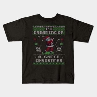 Funny Golf Lover Ugly Sweater - Santa Playing Golf Kids T-Shirt